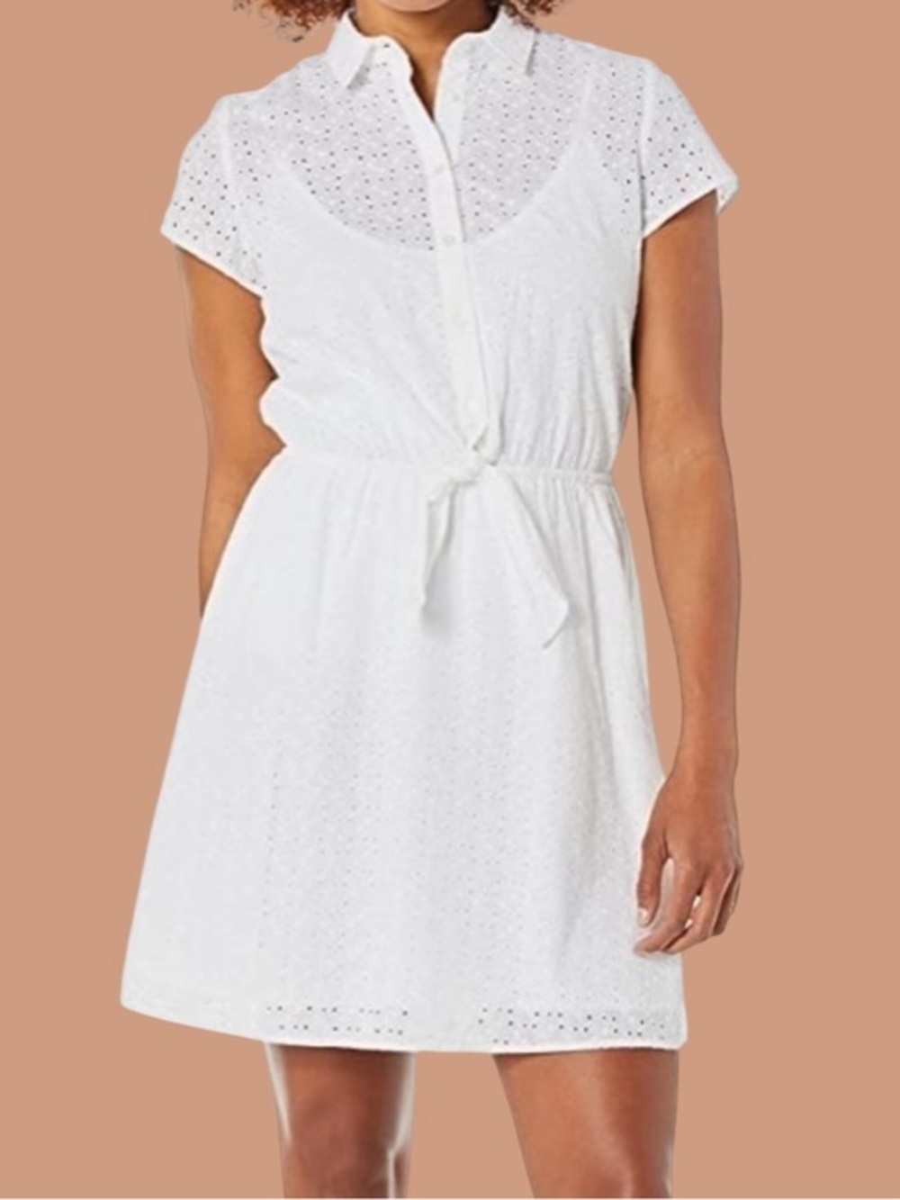 J. CREW Mercantile Womens XS White Eyelet Short-Sleeve Shirt Summer Spring Dress
